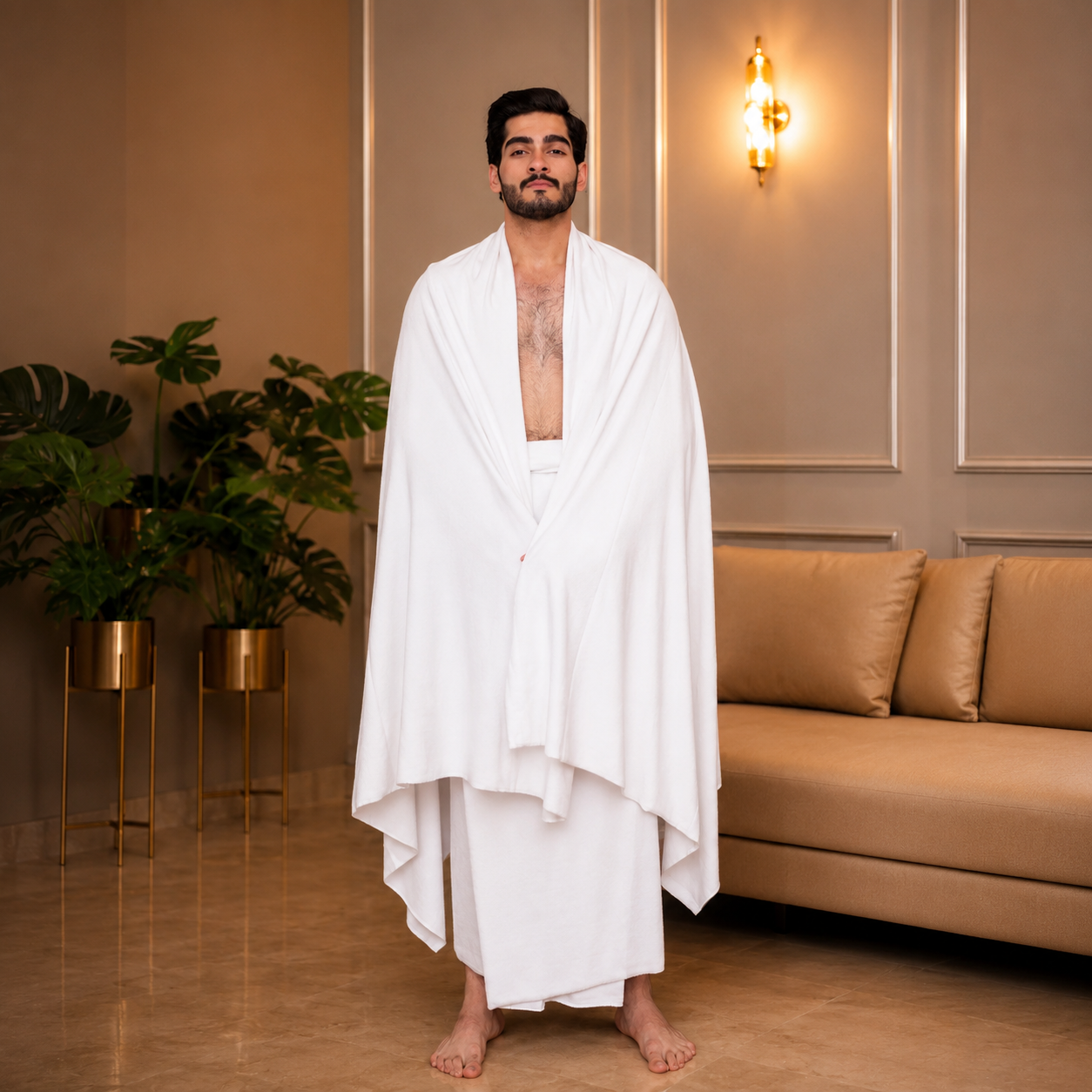 Asaan Ihram Ihram for Men – 100% Pure Cotton Loops and Base, Plush, Highly Absorbent – Hajj & Umrah