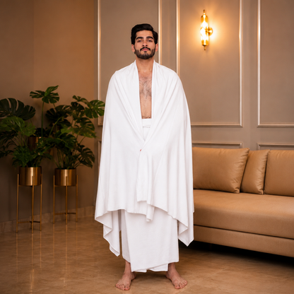 Asaan Ihram Ihram for Men – 100% Pure Cotton Loops and Base, Plush, Highly Absorbent – Hajj & Umrah