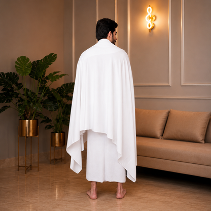 Asaan Ihram Ihram for Men – 100% Pure Cotton Loops and Base, Plush, Highly Absorbent – Hajj & Umrah